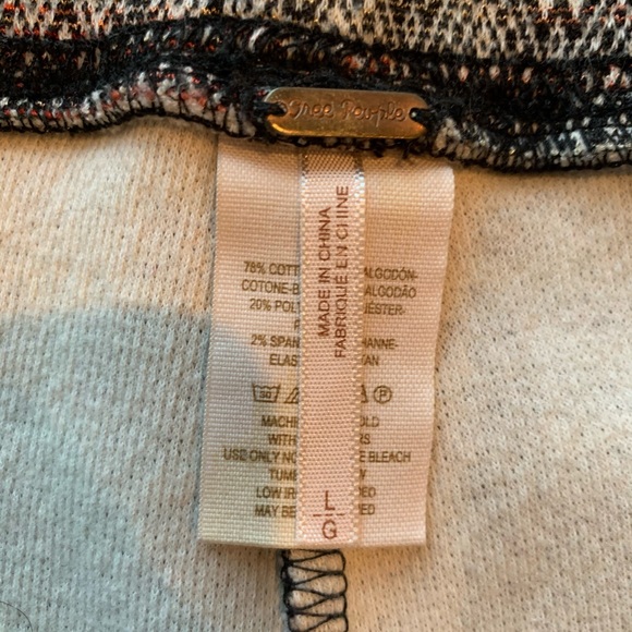 Free People Skinny Stretch Pants Black/White EUC - Picture 4 of 6